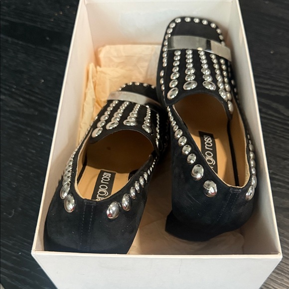 Sergio Rossi Black Suede Studded Heels - Picture 9 of 9